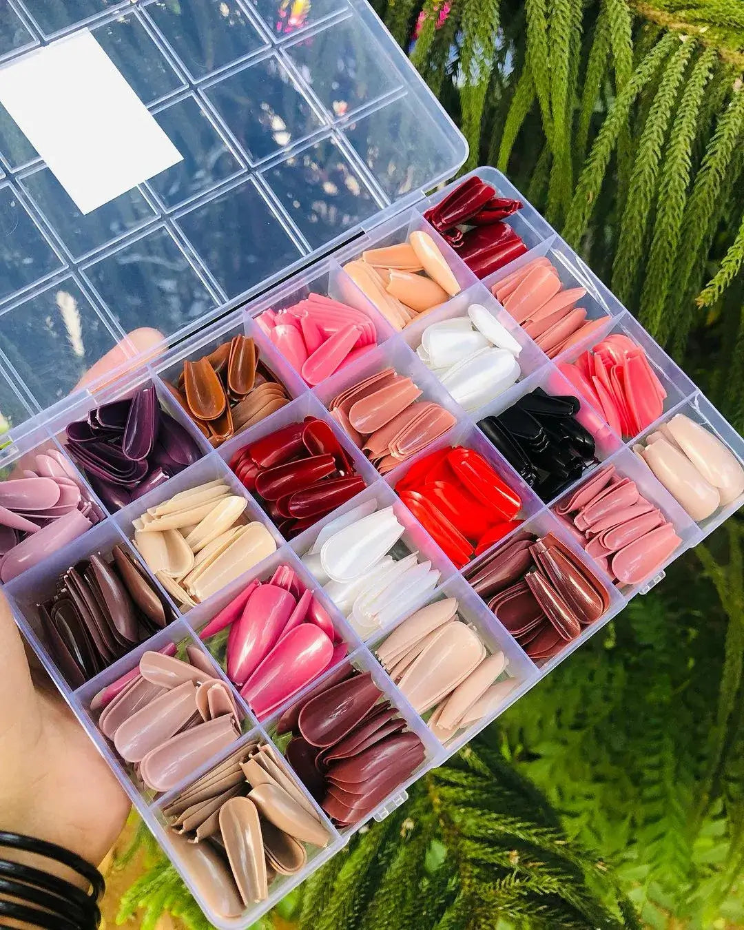 576 Artificial Nails Box - 24 ColorFul Reusable Fake Full Cover Nail Set - Acrylic Fancy French American